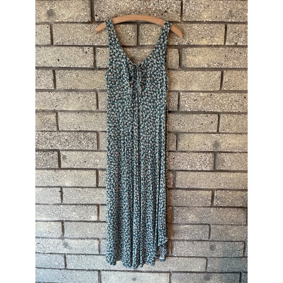 Z Supply Womens Floral Sleeveless Midi Dress With Ruched Front & Tie Detail Size - Picture 1 of 7